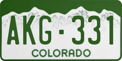 CO license plate AKG331