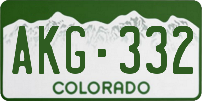 CO license plate AKG332