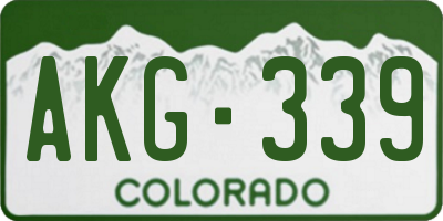 CO license plate AKG339
