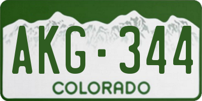 CO license plate AKG344