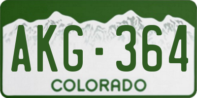 CO license plate AKG364