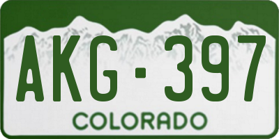 CO license plate AKG397