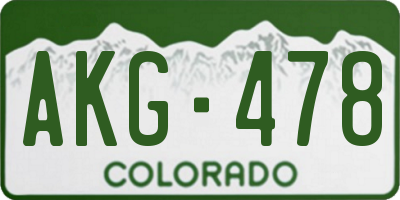 CO license plate AKG478
