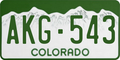 CO license plate AKG543