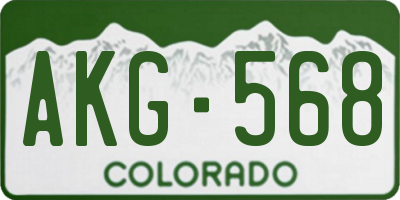 CO license plate AKG568