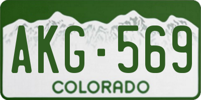 CO license plate AKG569