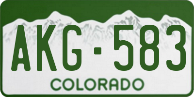 CO license plate AKG583