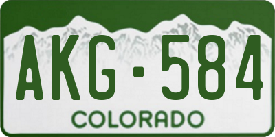 CO license plate AKG584