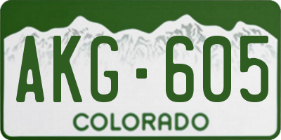 CO license plate AKG605