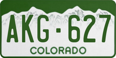 CO license plate AKG627
