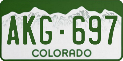 CO license plate AKG697