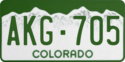 CO license plate AKG705
