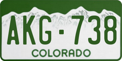 CO license plate AKG738
