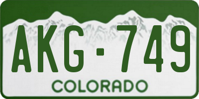 CO license plate AKG749