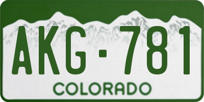 CO license plate AKG781