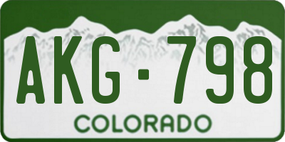 CO license plate AKG798