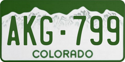 CO license plate AKG799
