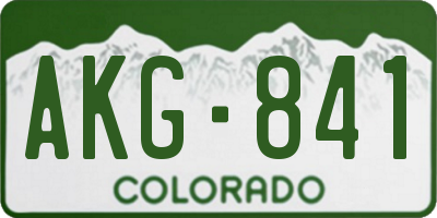 CO license plate AKG841