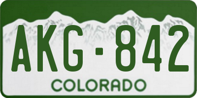 CO license plate AKG842