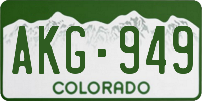 CO license plate AKG949