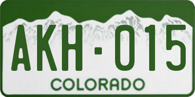 CO license plate AKH015