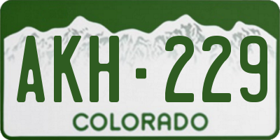 CO license plate AKH229