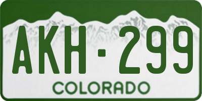 CO license plate AKH299
