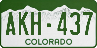 CO license plate AKH437