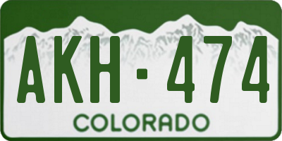 CO license plate AKH474