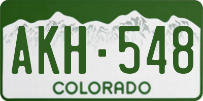 CO license plate AKH548