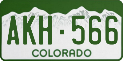 CO license plate AKH566