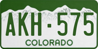 CO license plate AKH575