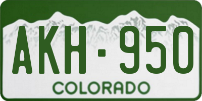 CO license plate AKH950