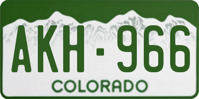 CO license plate AKH966