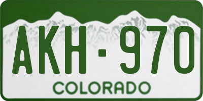 CO license plate AKH970