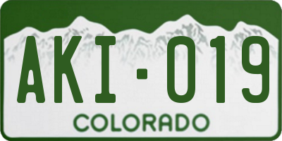 CO license plate AKI019
