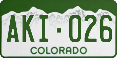 CO license plate AKI026