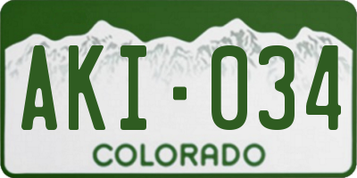 CO license plate AKI034