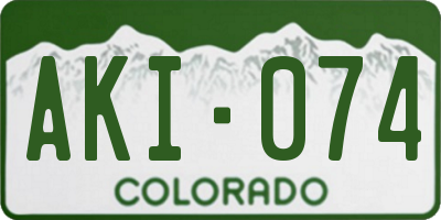 CO license plate AKI074