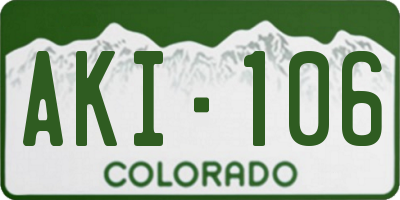 CO license plate AKI106