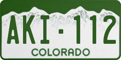 CO license plate AKI112