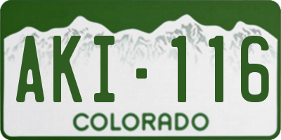 CO license plate AKI116