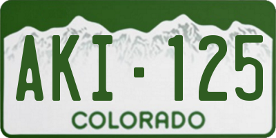 CO license plate AKI125
