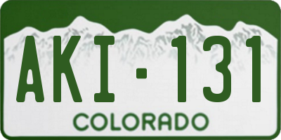 CO license plate AKI131