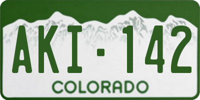 CO license plate AKI142