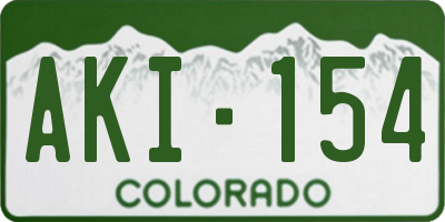 CO license plate AKI154