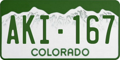 CO license plate AKI167