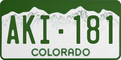 CO license plate AKI181