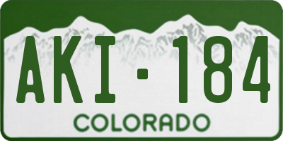 CO license plate AKI184