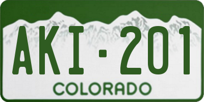 CO license plate AKI201